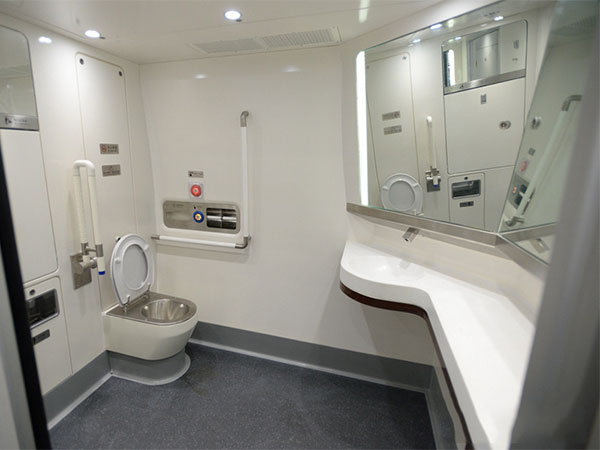 washing room on high-speed train