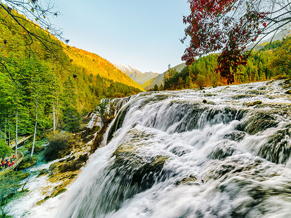 Most Famous Waterfalls in China - Waterfall in Jiuzhaigou Valley