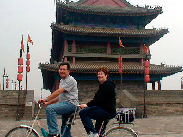 Bike riding on Xian City Wall